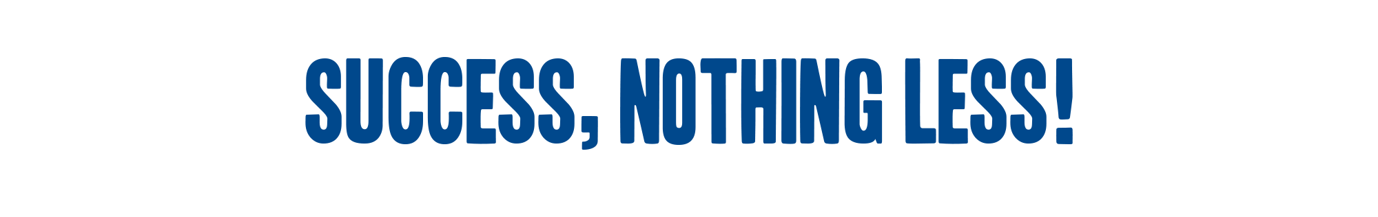 Success, Nothing Less!